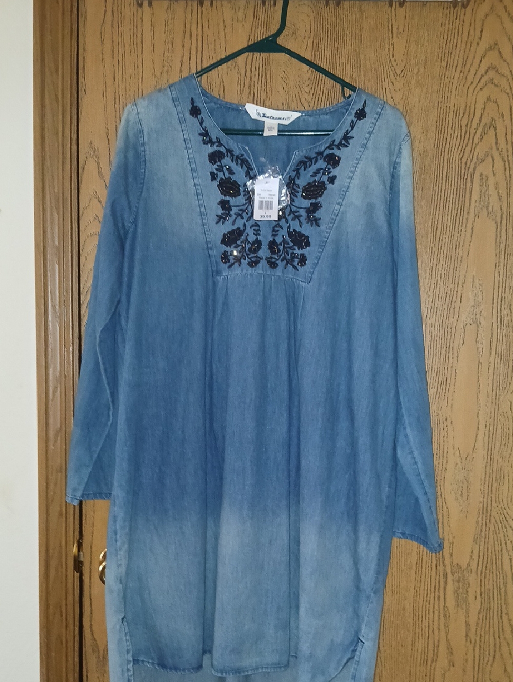Tantrums Blue Embroidered Denim Tunic